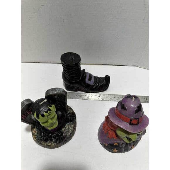 Lot Of 3 Candles Vintage Frankenstein Witch Boots Candle Monster Halloween Set - Picture 8 of 9